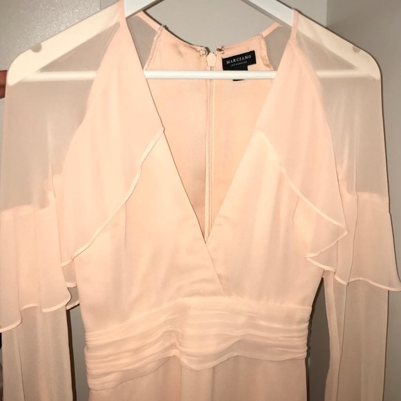 MARCIANO PINK CHIFFON DRESS - SIZE 0 - Picture 1 of 6